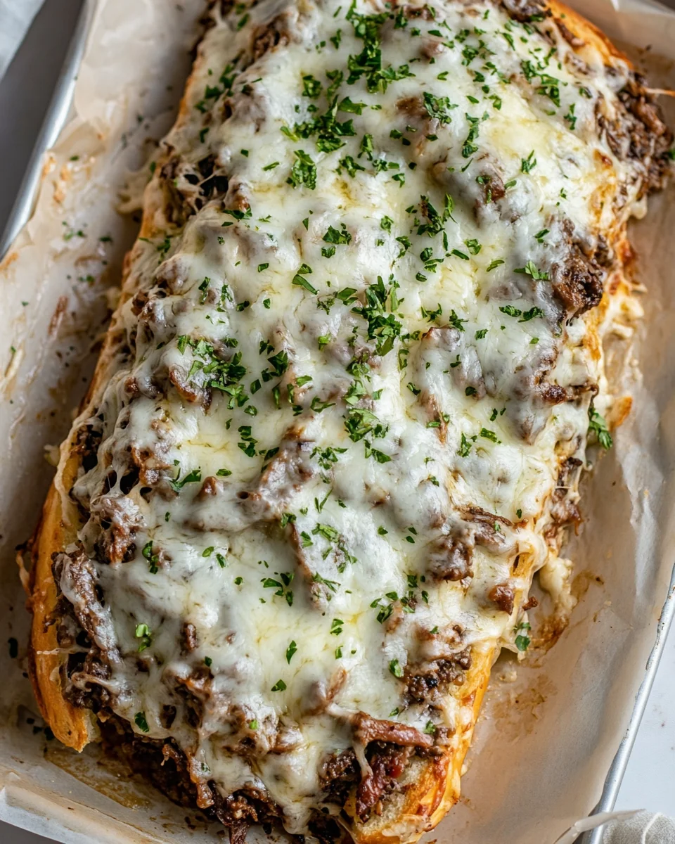 Savory Philly Cheesesteak Garlic Bread