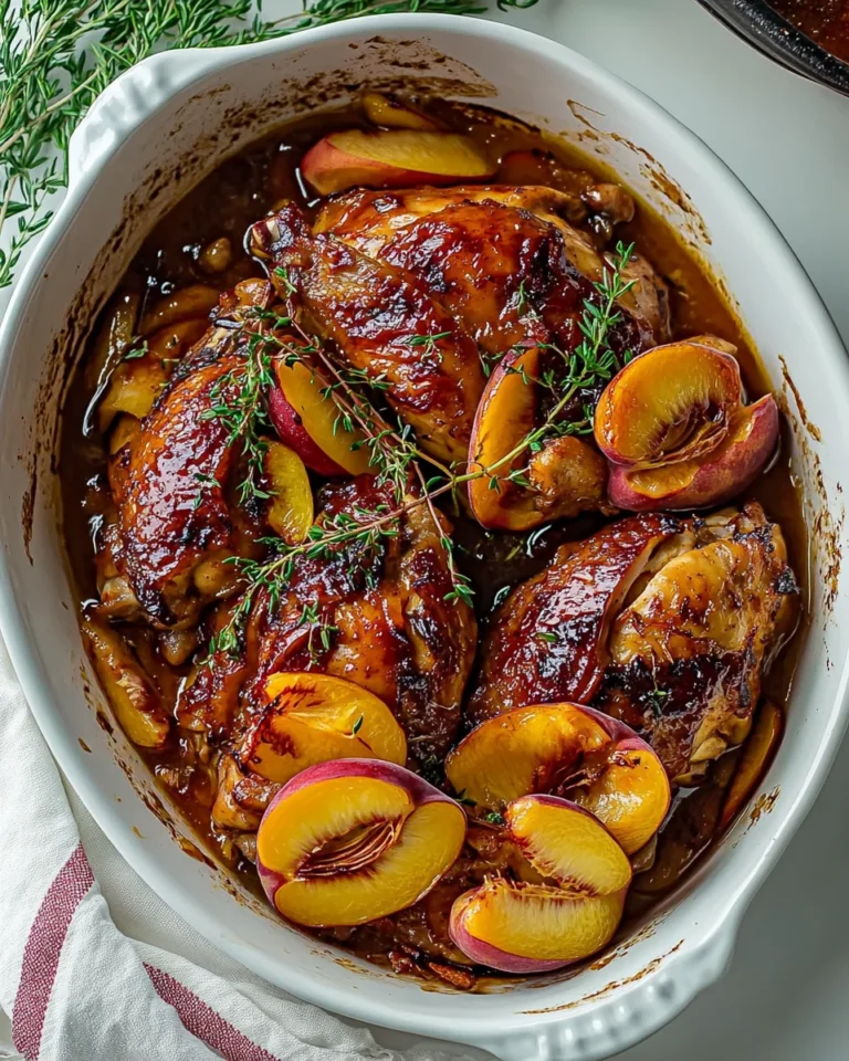 Savory Roasted Peach Chicken