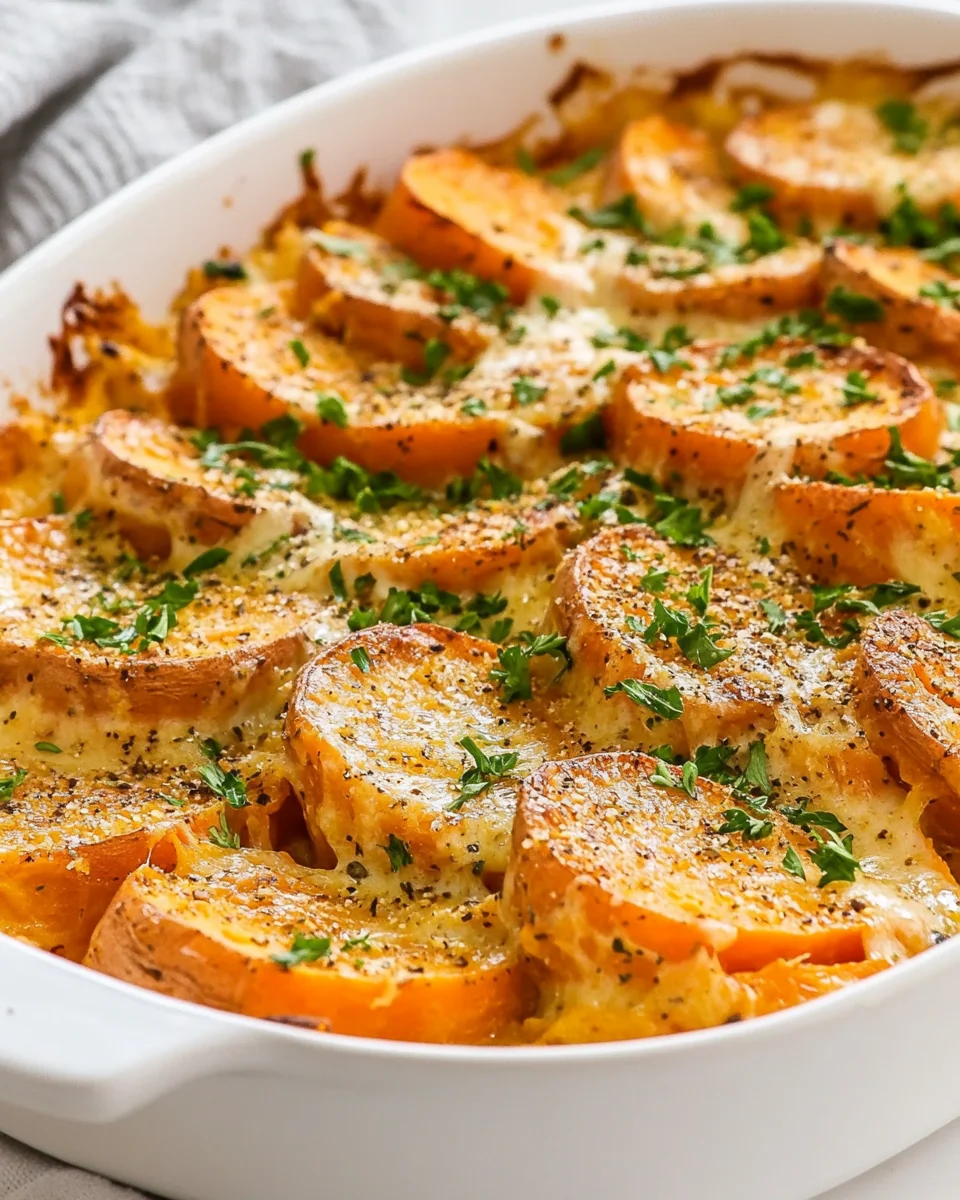 Perfectly Creamy Scalloped Sweet Potatoes