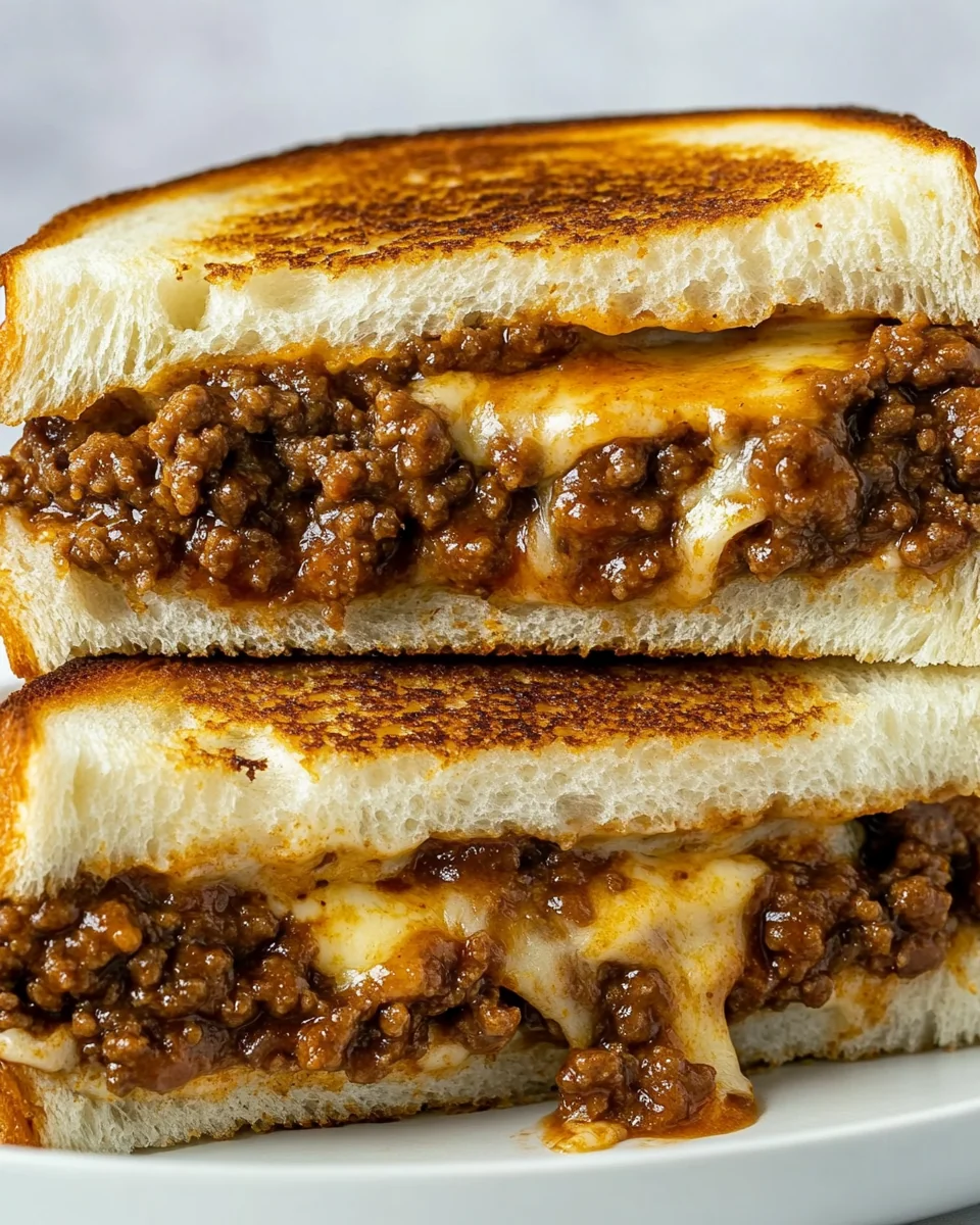 Simple Sloppy Joe Grilled Cheese Delight