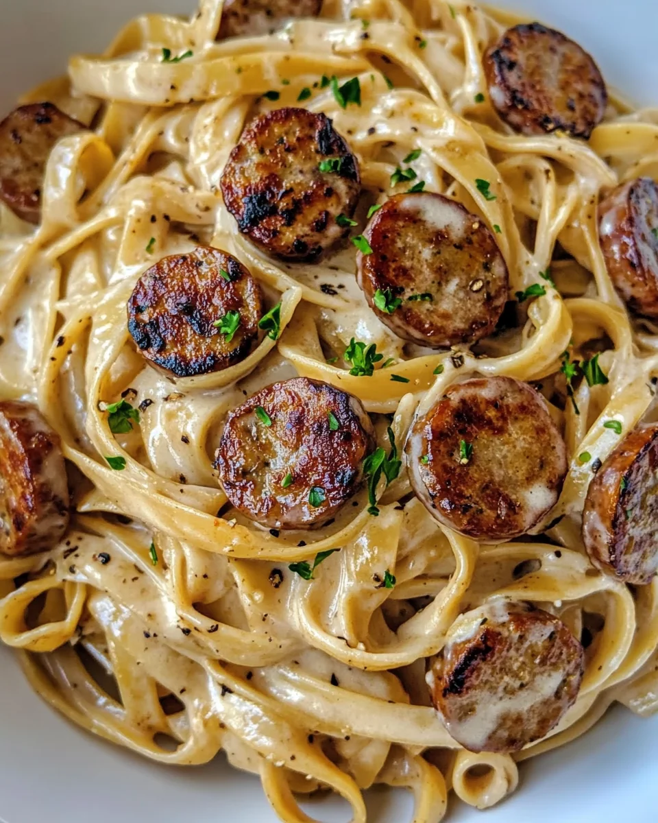 Simple Cajun Sausage Alfredo Pasta - additional image