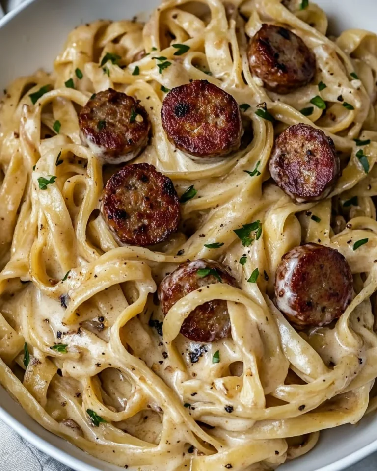 Simple Cajun Sausage Alfredo Pasta