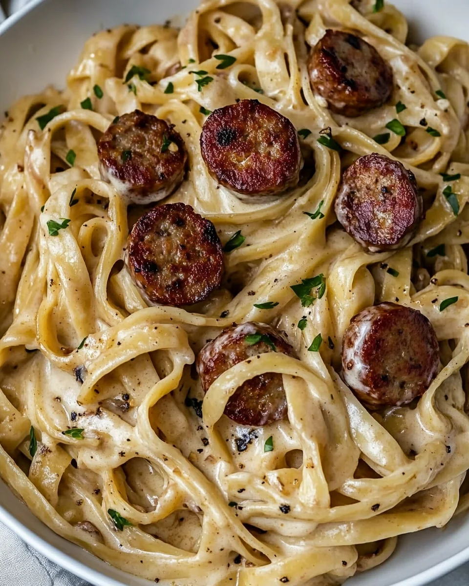 Simple Cajun Sausage Alfredo Pasta