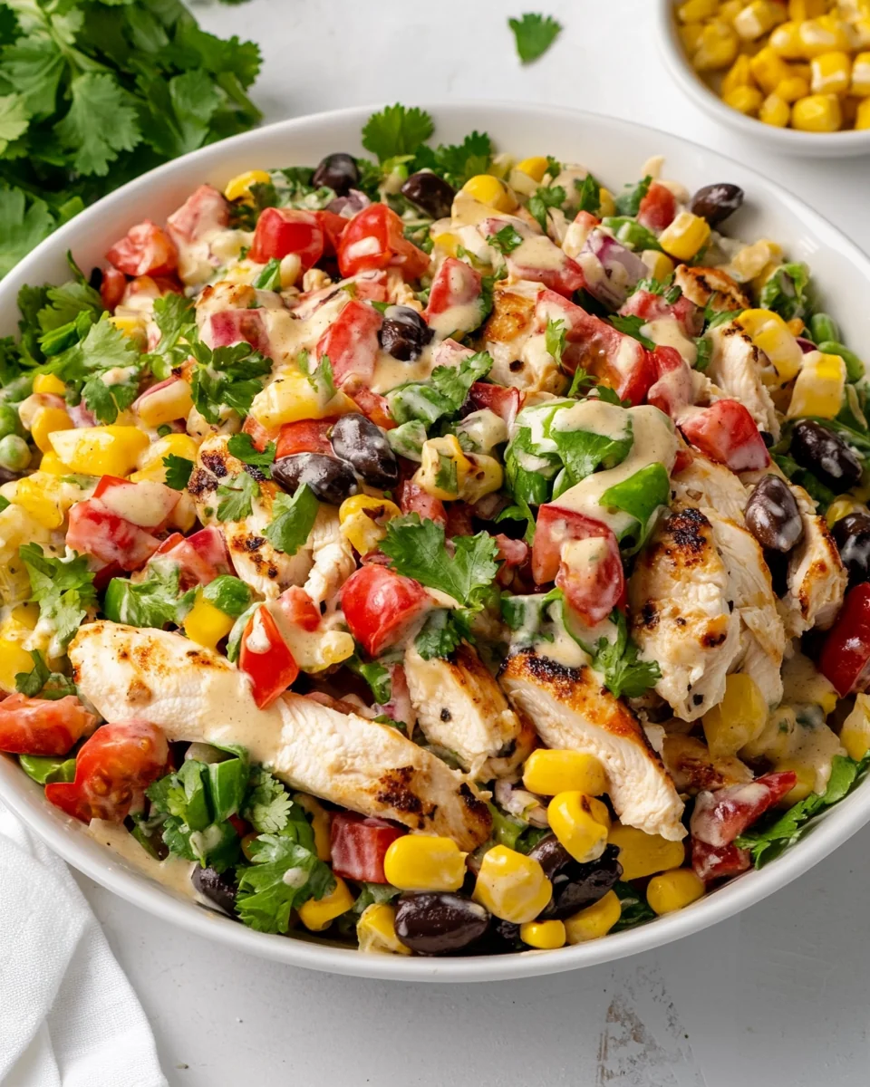 Simple Southwest Chicken Ranch Salad