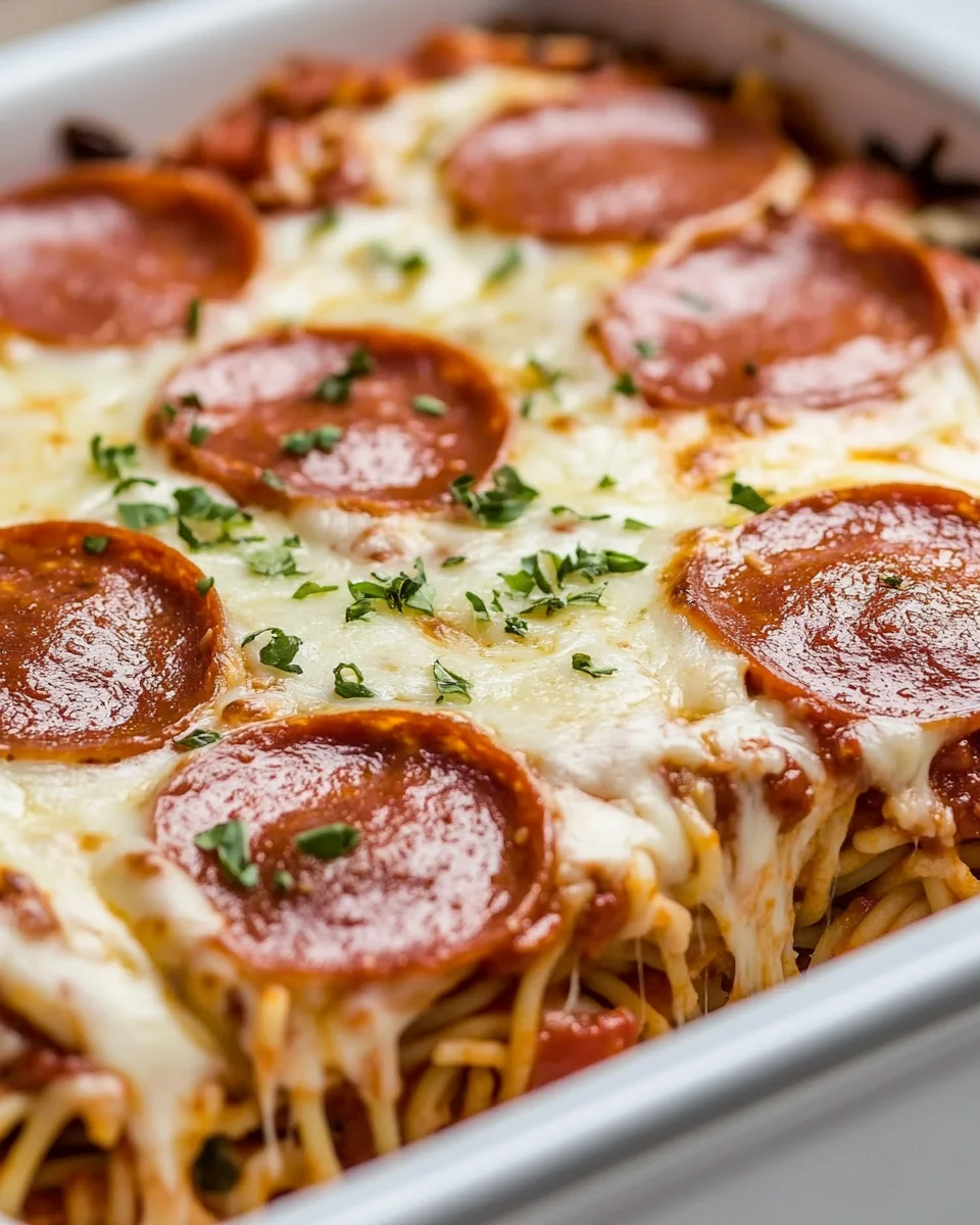 Simple Spaghetti Pizza Casserole