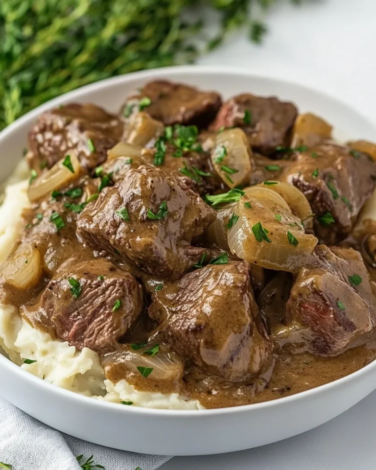 Savory Steak Bites with Garlic Onion Sauce