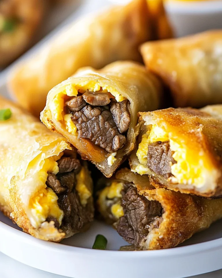 Savory Steak Egg and Cheese Egg Rolls