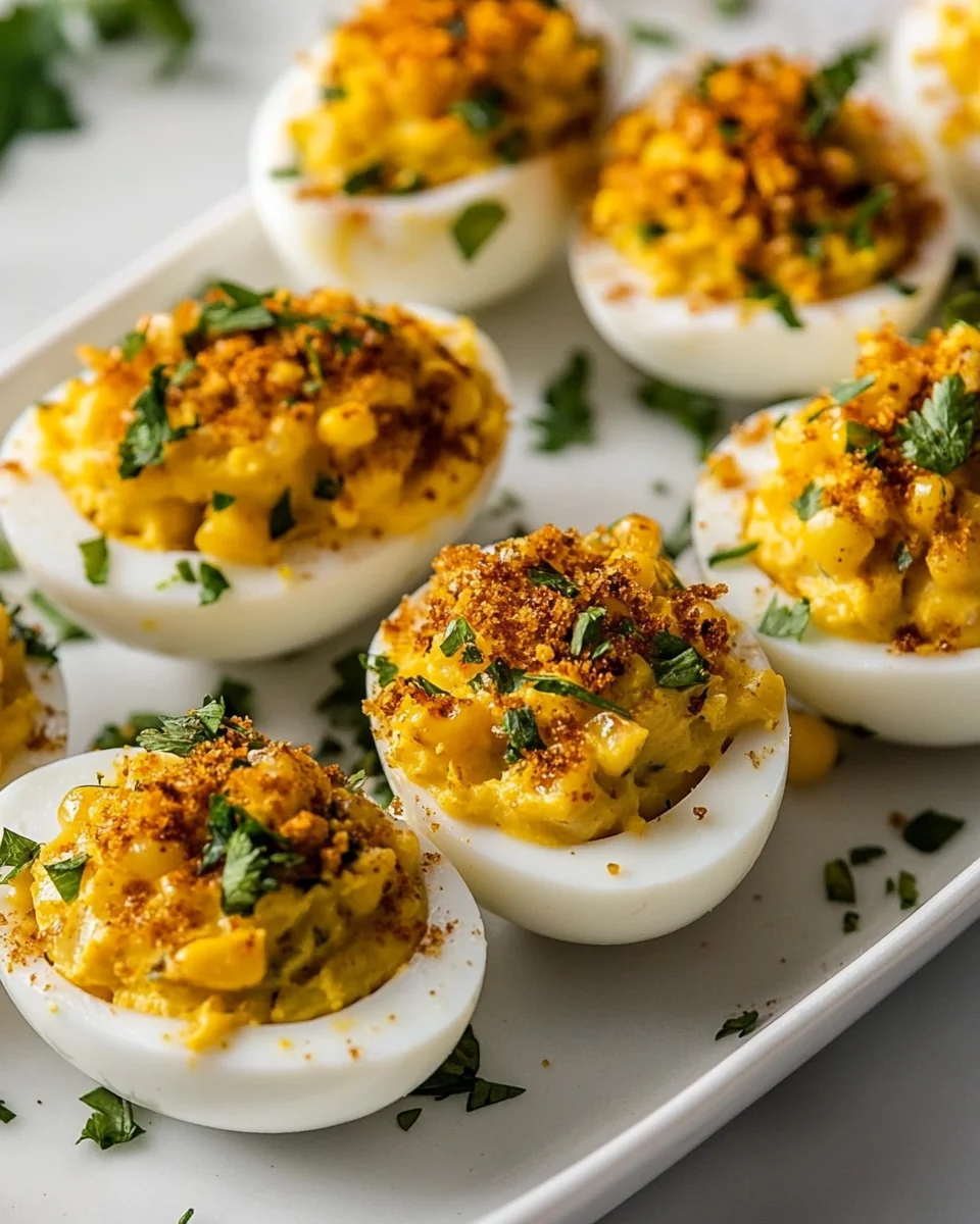 Savory Street Corn Deviled Eggs