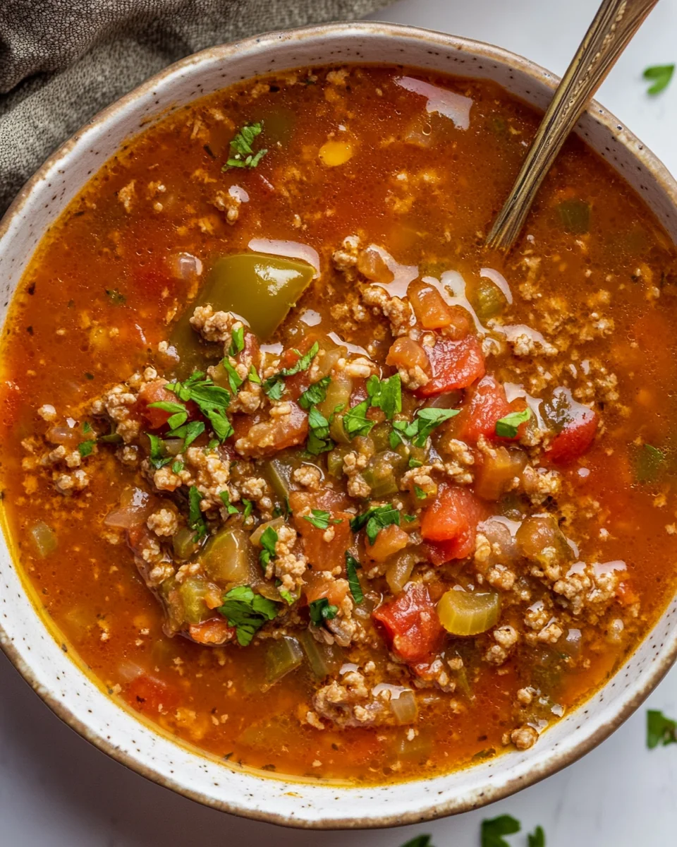 Classic Stuffed Pepper Soup That’s Hearty and Delicious