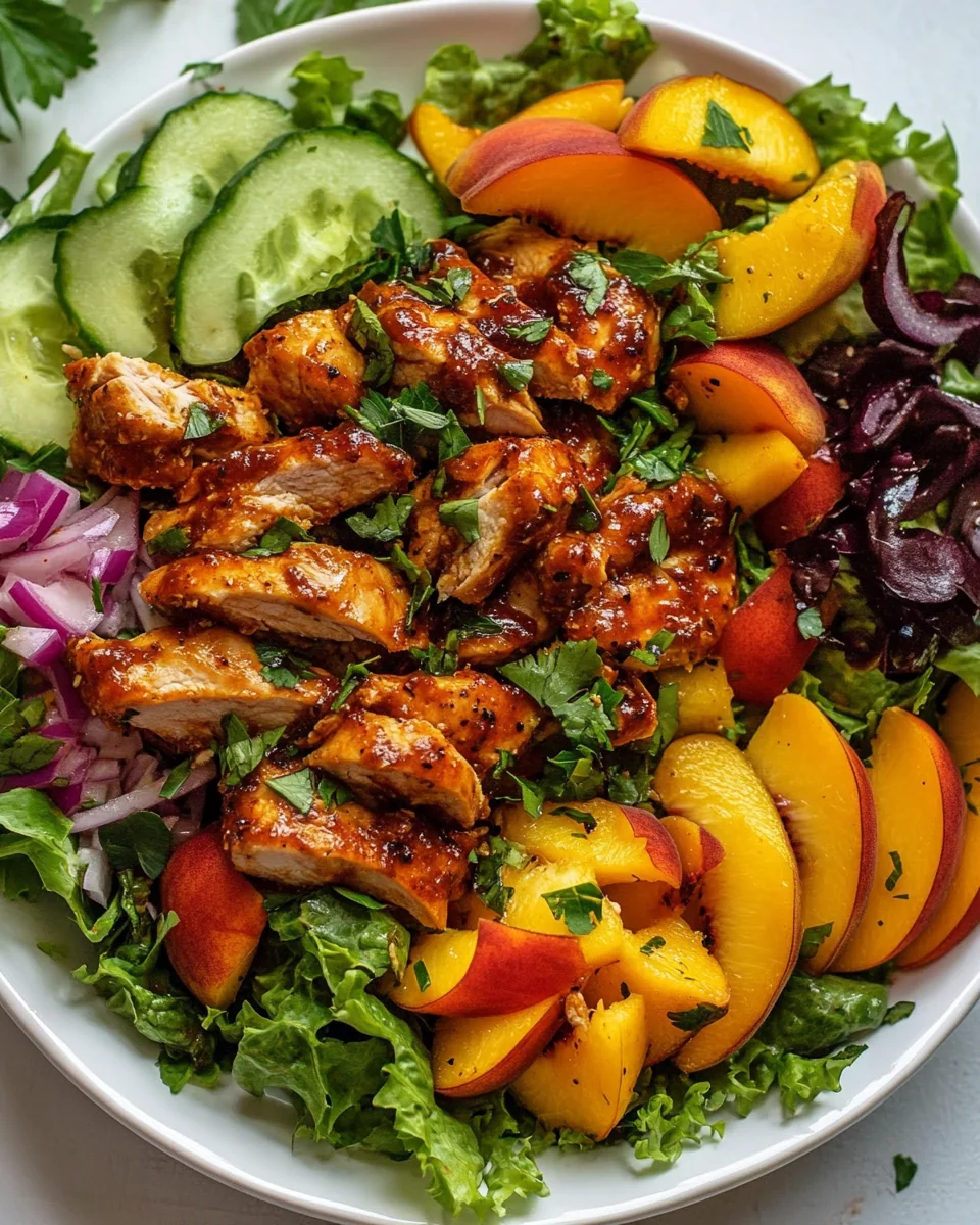 Sweet and Spicy Peach Chicken Salad Recipe - additional image