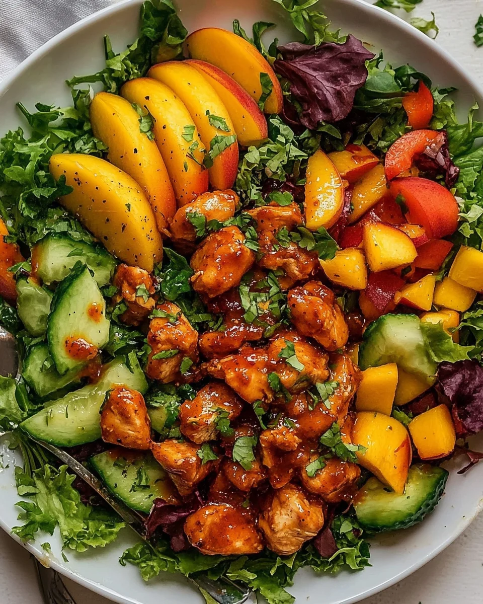 Sweet and Spicy Peach Chicken Salad Recipe - additional image