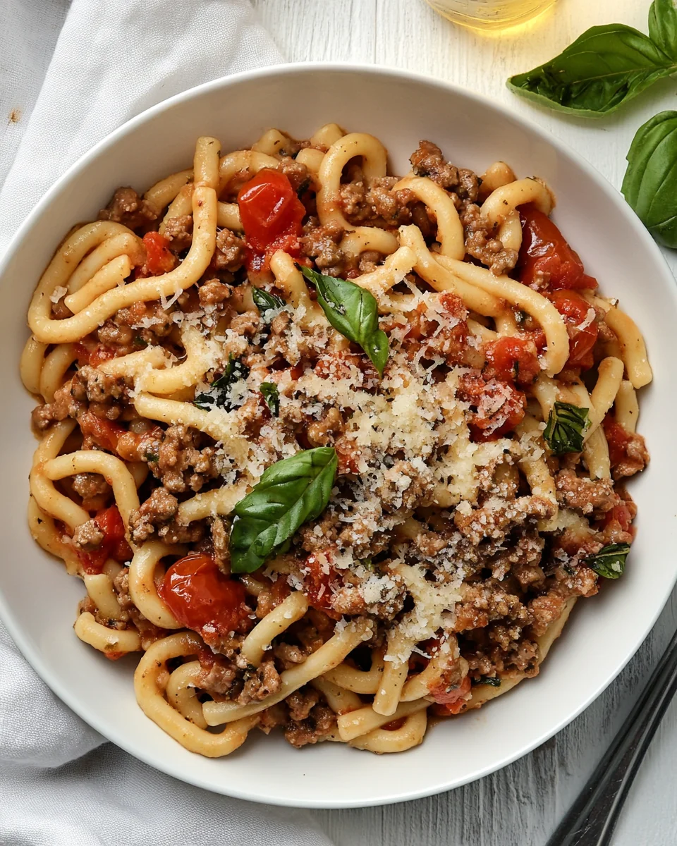Homemade Tomato Basil Pasta with Savory Italian Sausage - additional image