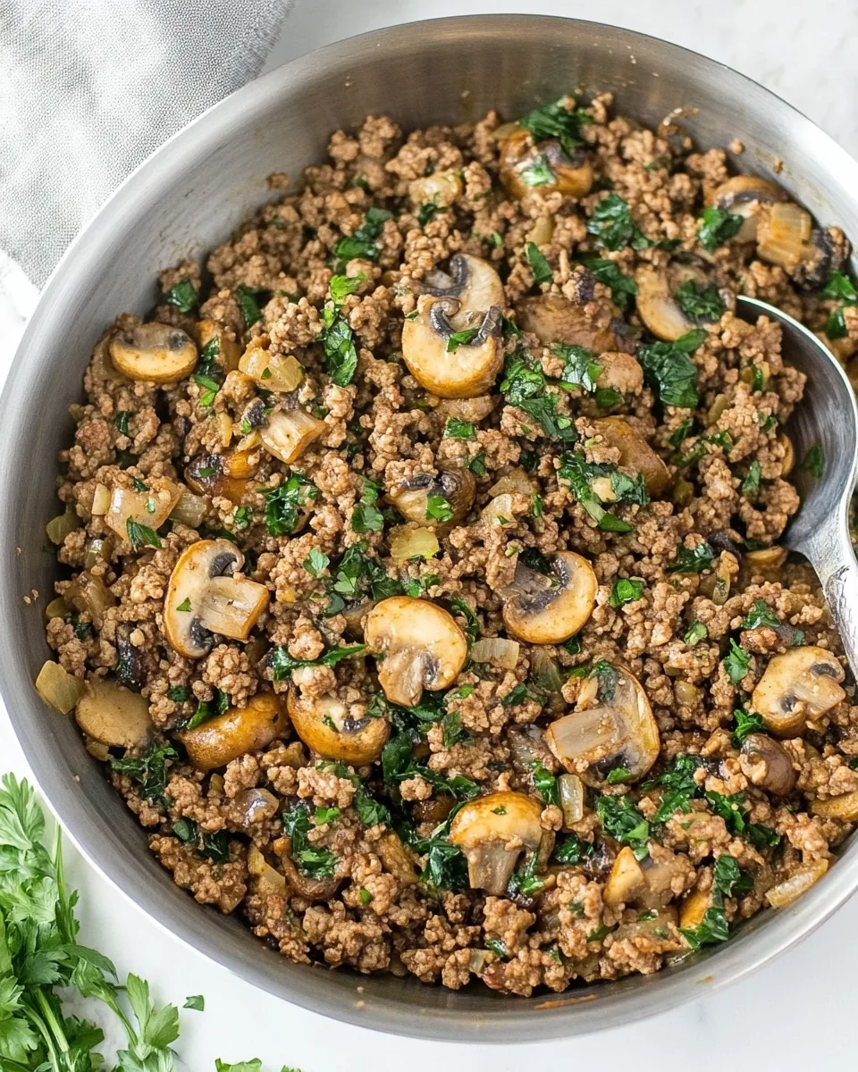 Ground Beef and Mushroom Skillet