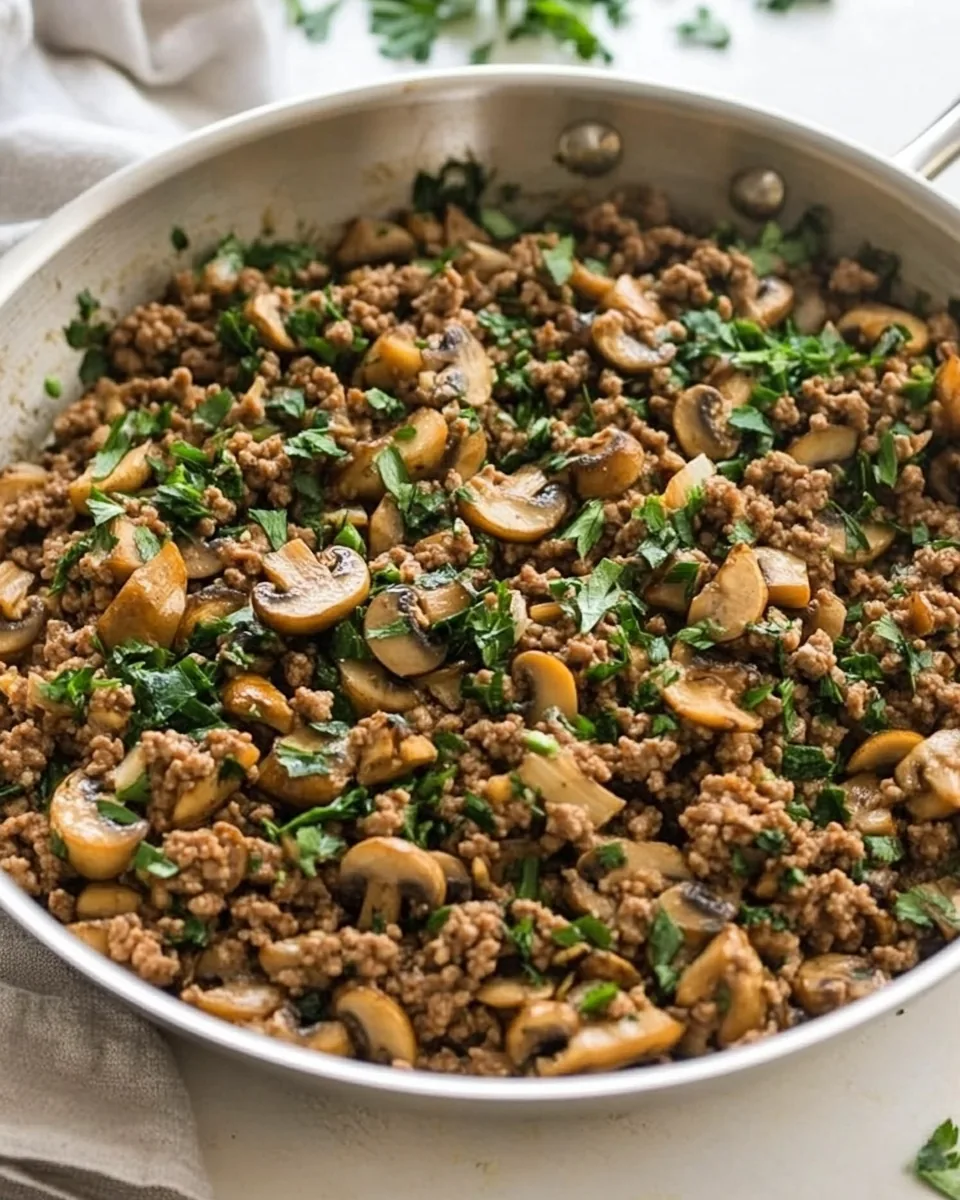 Ground Beef and Mushroom Skillet