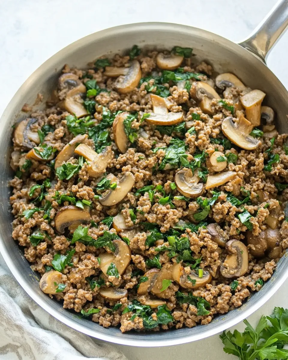 Ground Beef and Mushroom Skillet