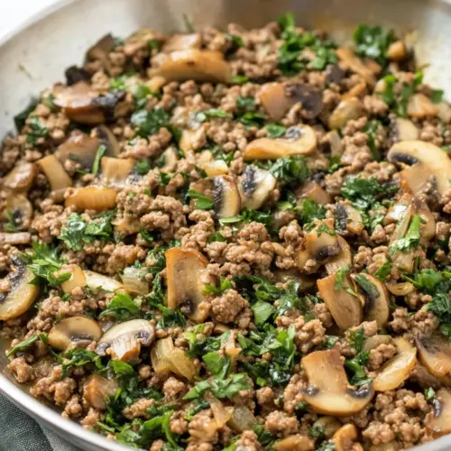 Ground Beef and Mushroom Skillet