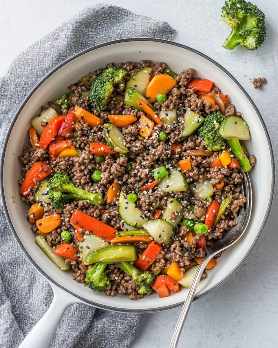Teriyaki Ground Beef Skillet with Vegetables