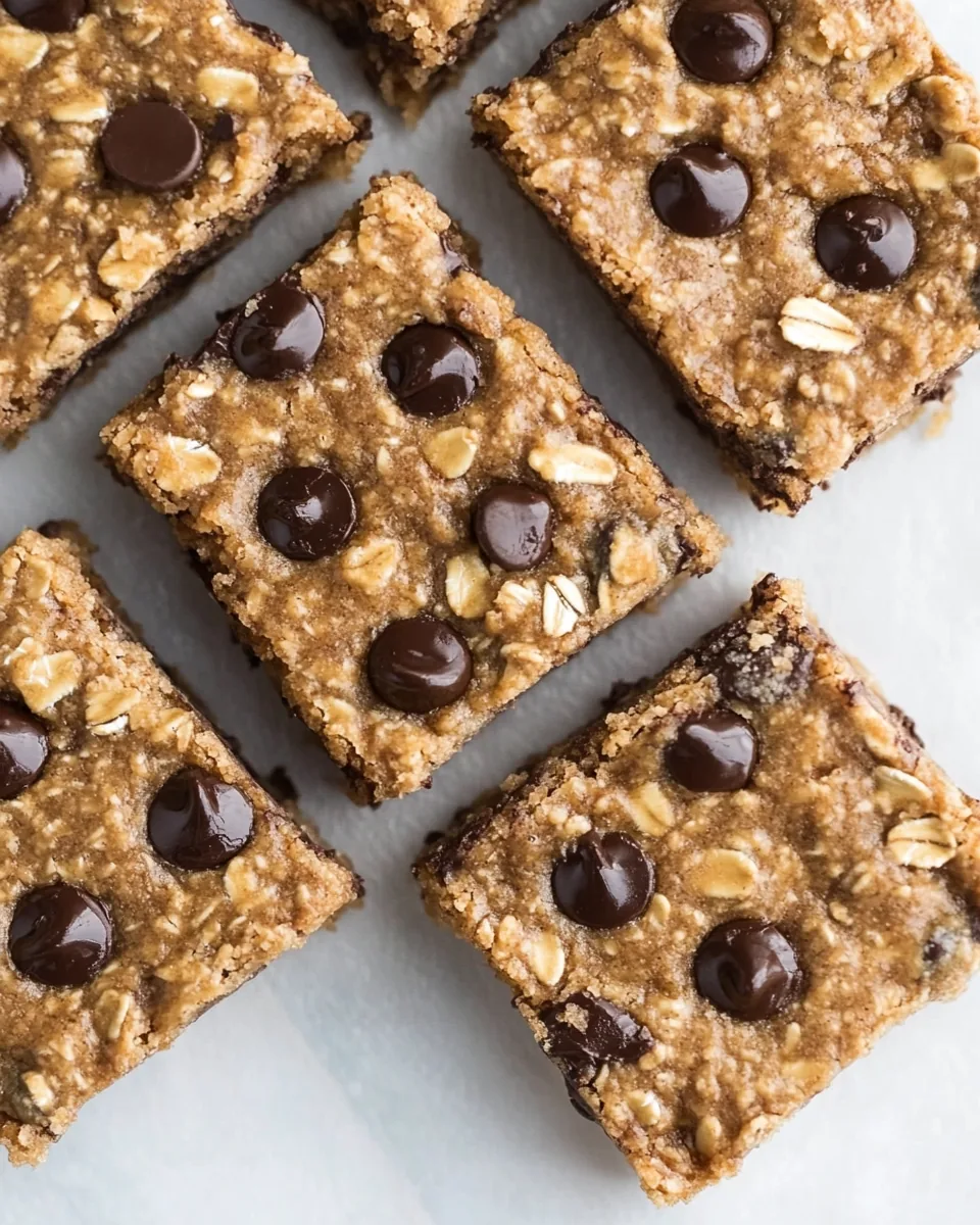 5 Ingredient Almond Butter Oatmeal Chocolate Chip Cookie Bars