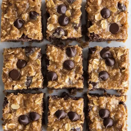 5 Ingredient Almond Butter Oatmeal Chocolate Chip Cookie Bars