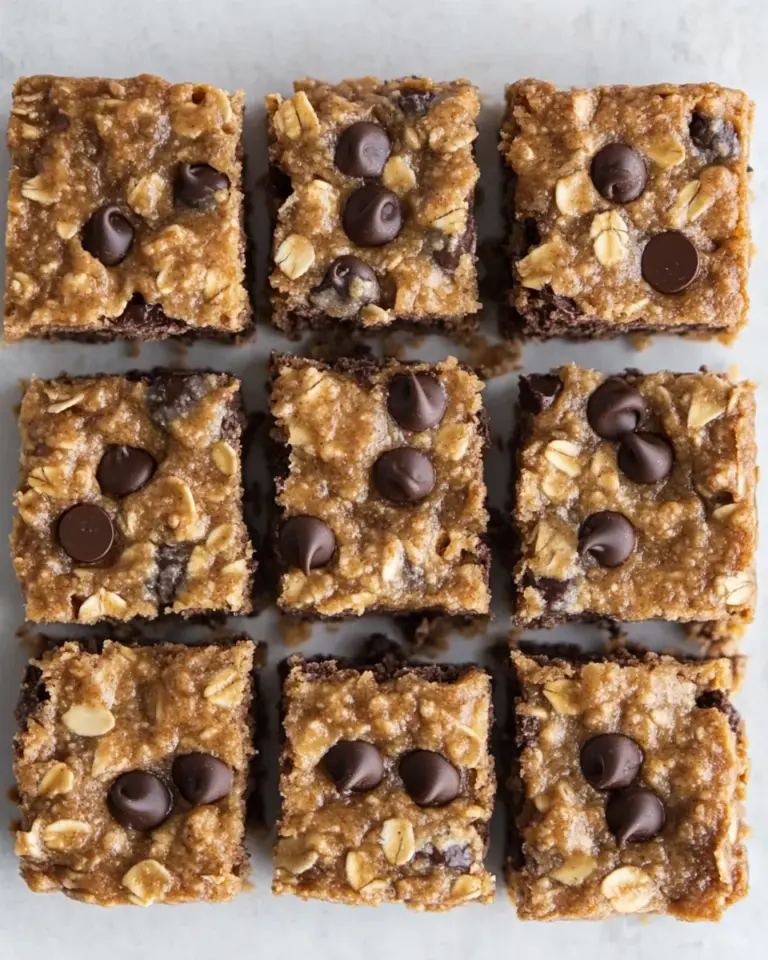 5 Ingredient Almond Butter Oatmeal Chocolate Chip Cookie Bars
