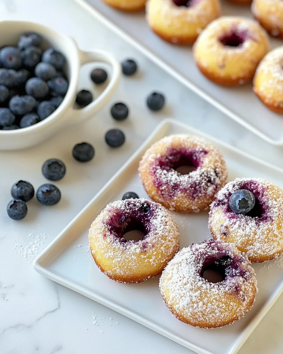 Baked Blueberry Doughnuts