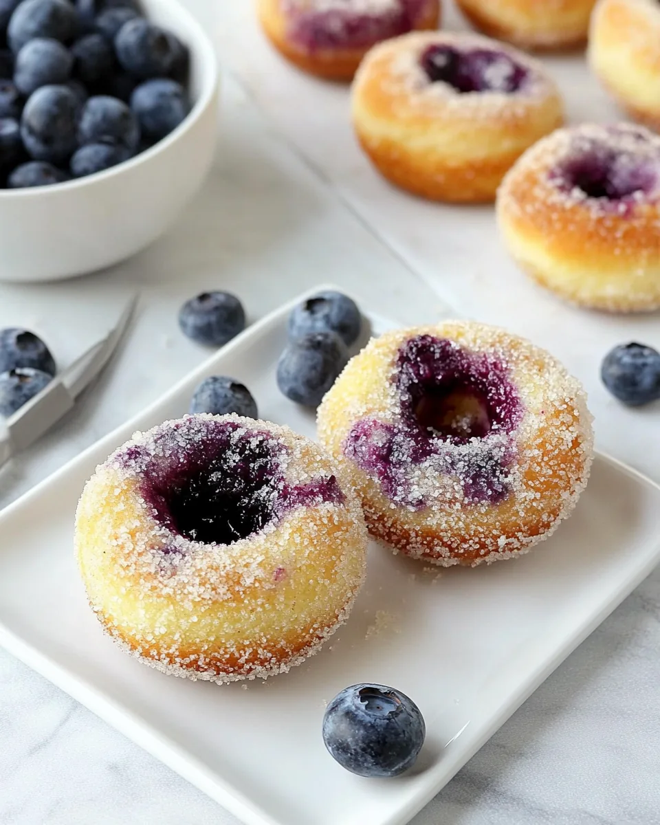 Baked Blueberry Doughnuts