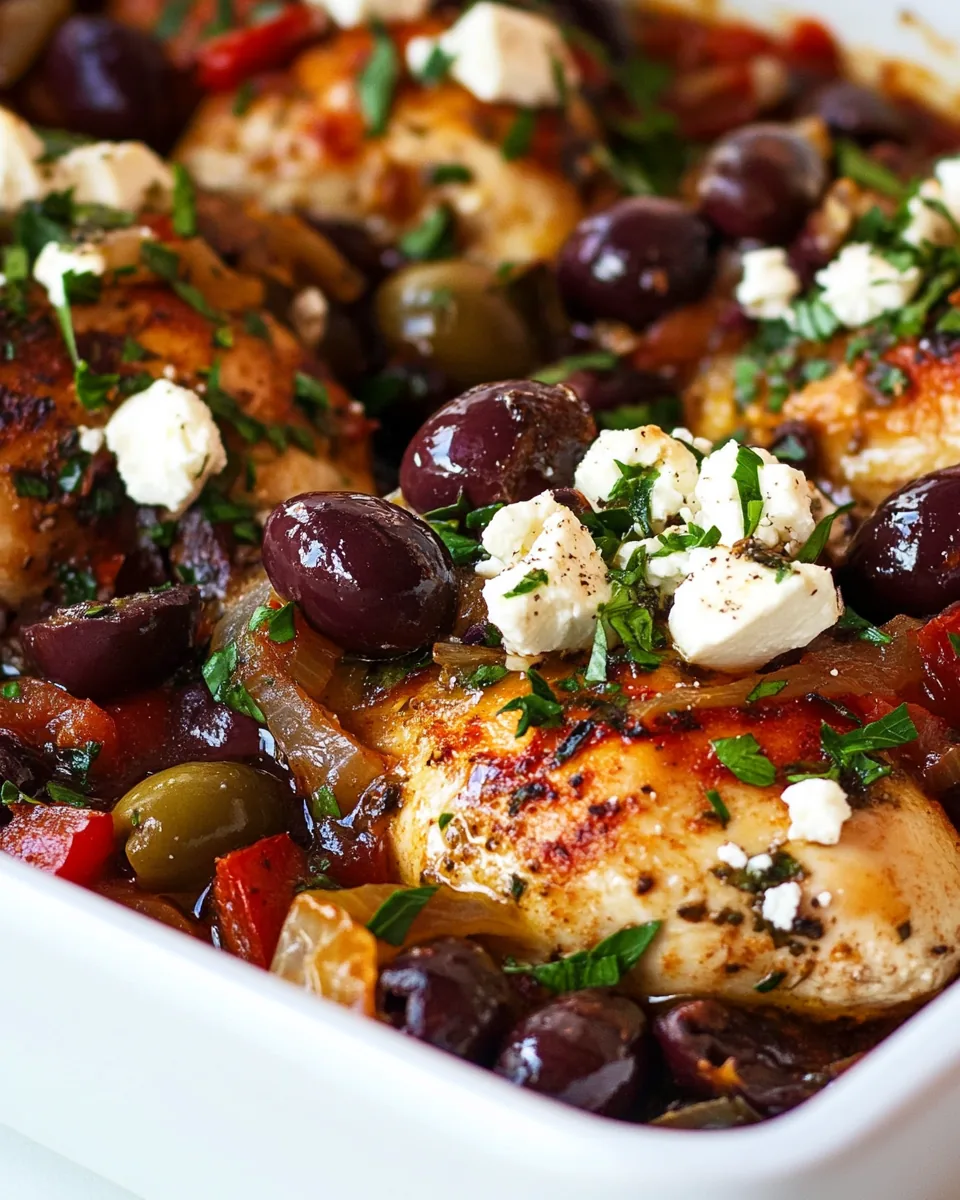Baked Greek Chicken Feta Olives