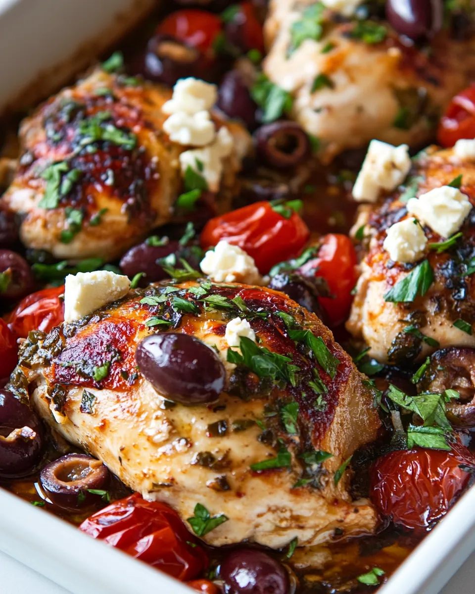 Baked Greek Chicken Feta Olives