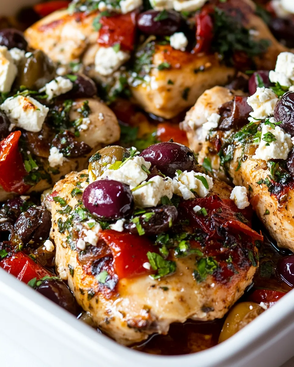 Baked Greek Chicken Feta Olives