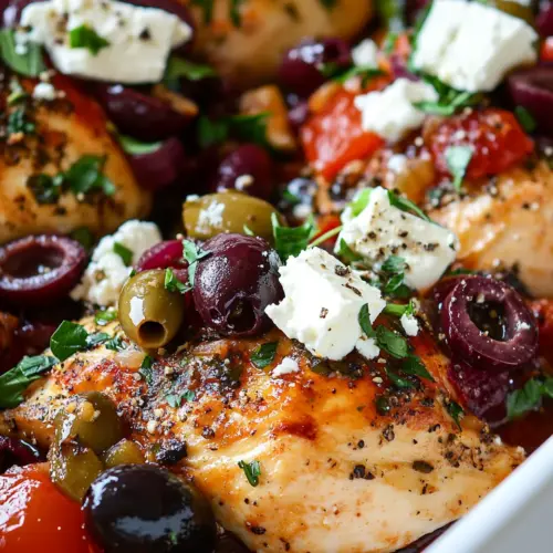 Baked Greek Chicken Feta Olives