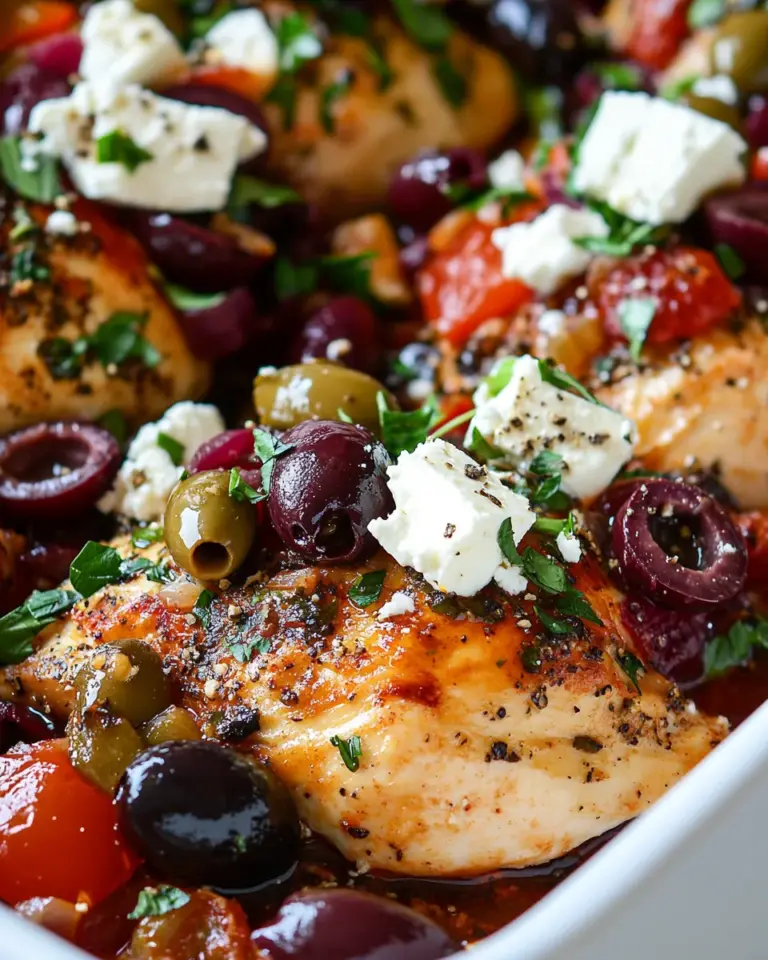 Baked Greek Chicken Feta Olives