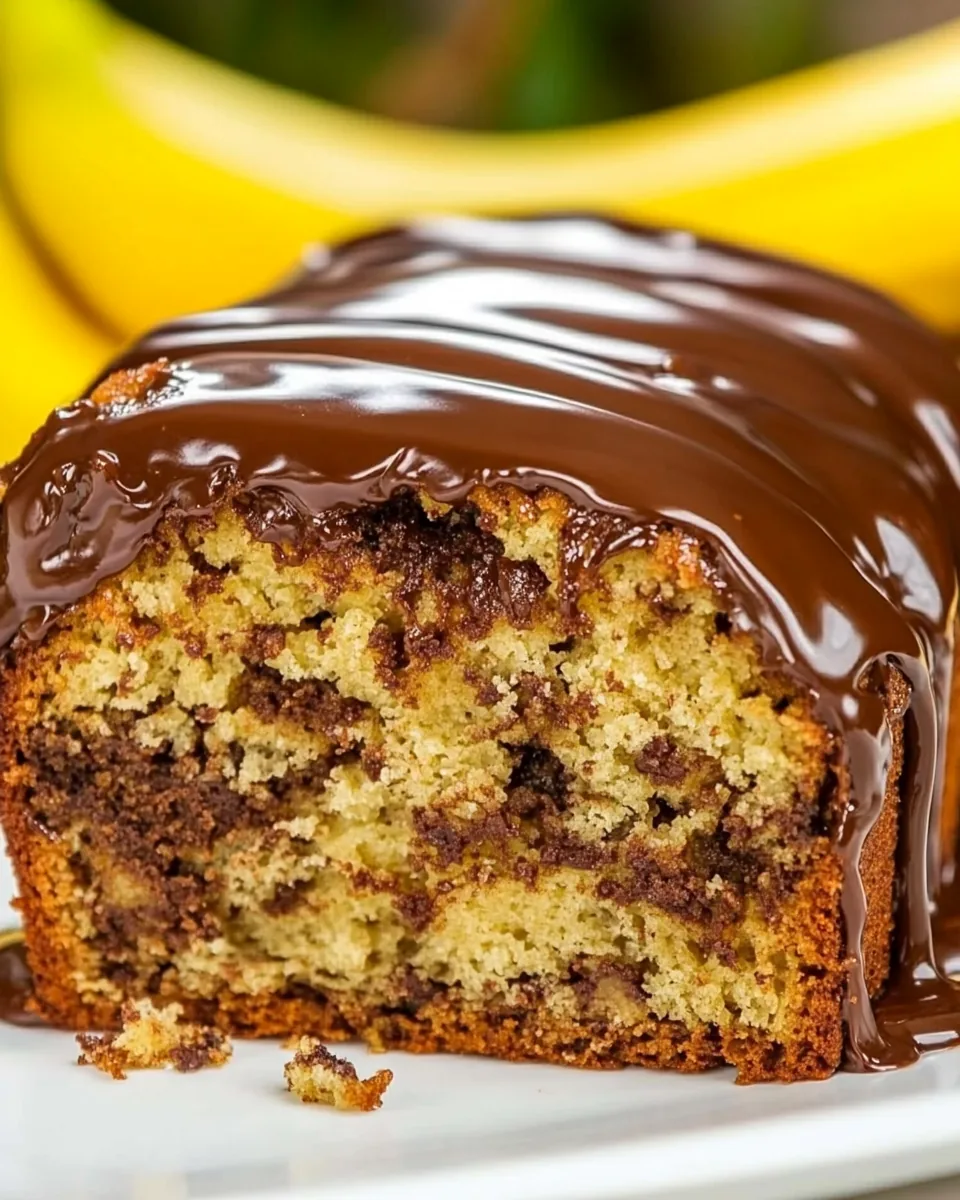 Banana Bread with Chocolate Glaze