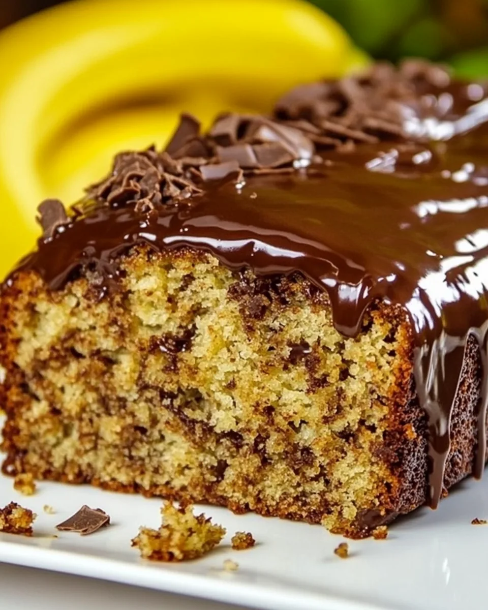 Banana Bread with Chocolate Glaze