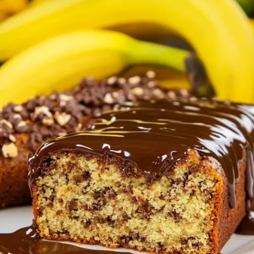 Banana Bread with Chocolate Glaze