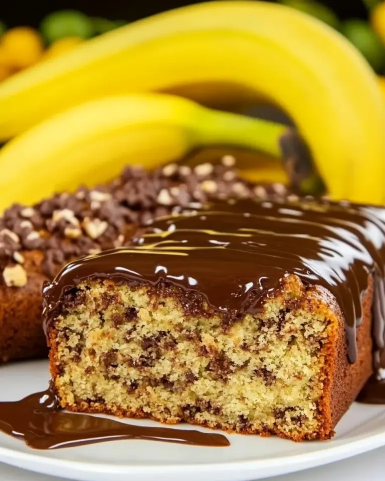 Banana Bread with Chocolate Glaze