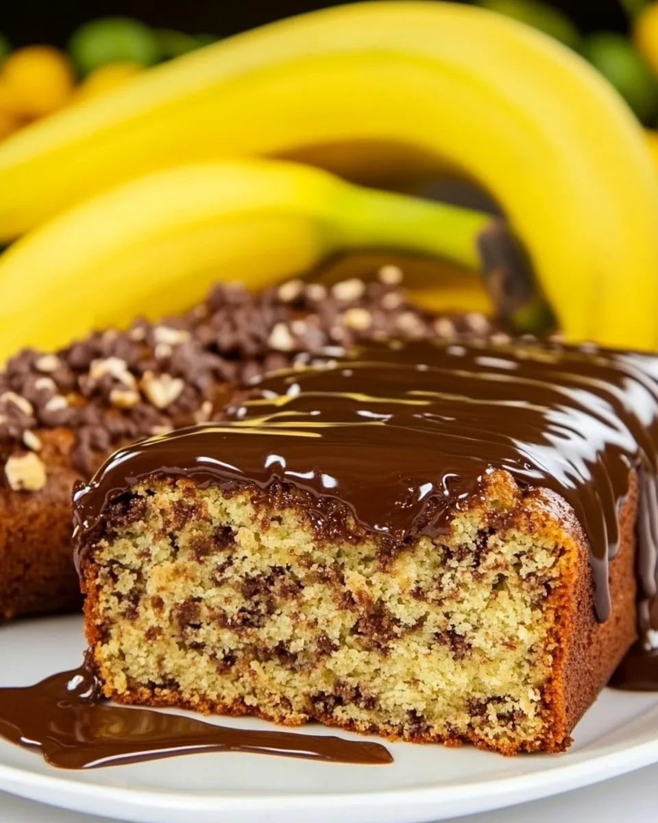 Banana Bread with Chocolate Glaze