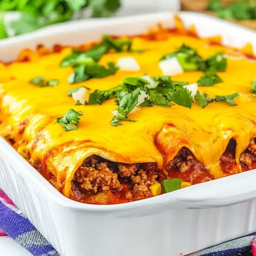 Beef Cheese Enchilada Casserole