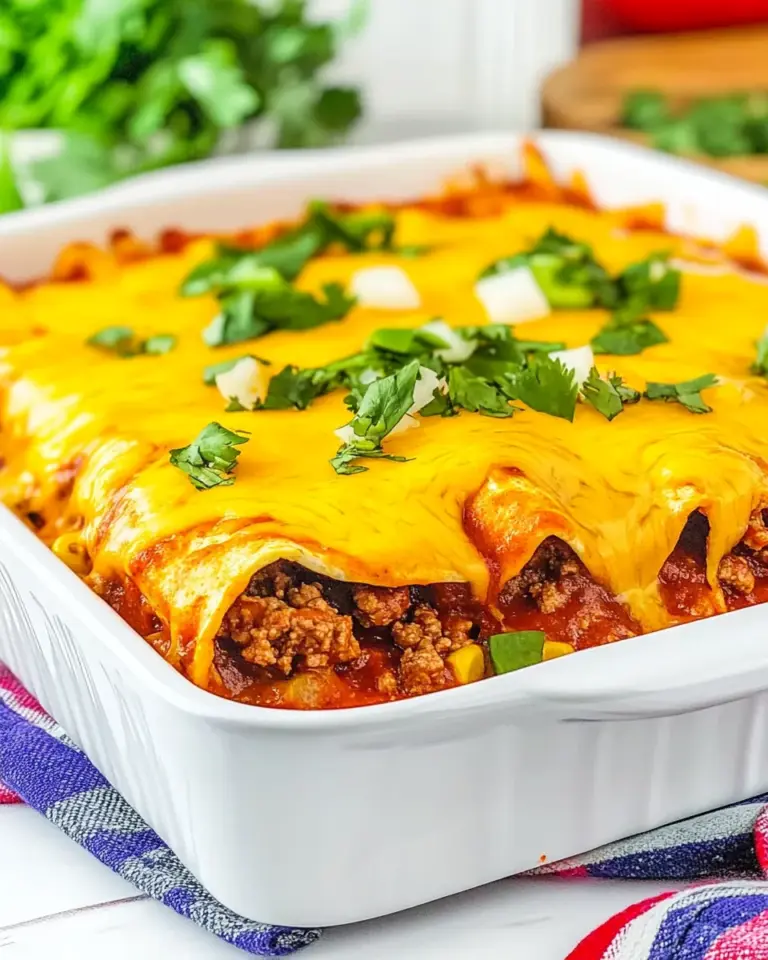 Beef Cheese Enchilada Casserole