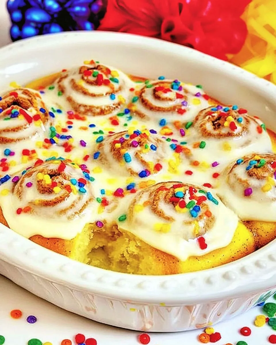 Birthday Cake Cinnamon Rolls