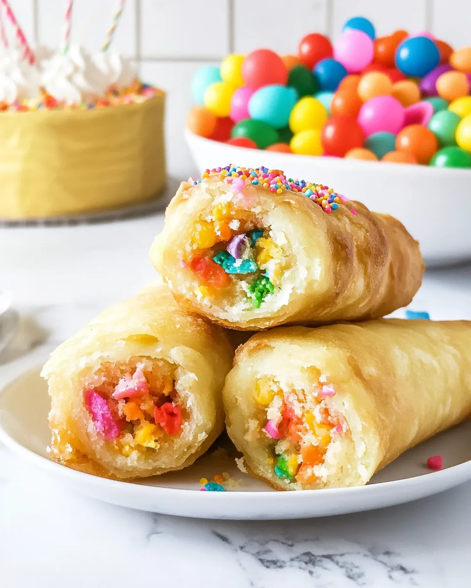 Birthday Cake Egg Rolls