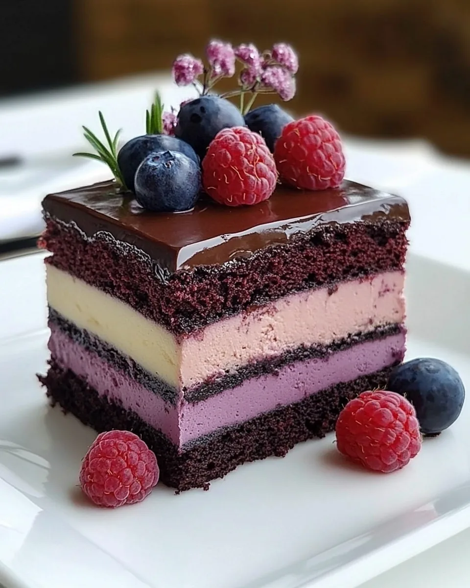 Blueberry Raspberry Chocolate Cake