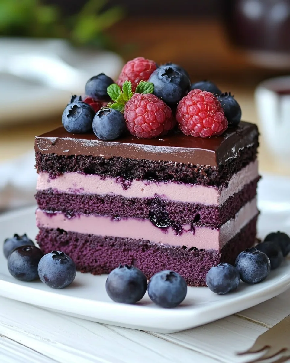 Blueberry Raspberry Chocolate Cake