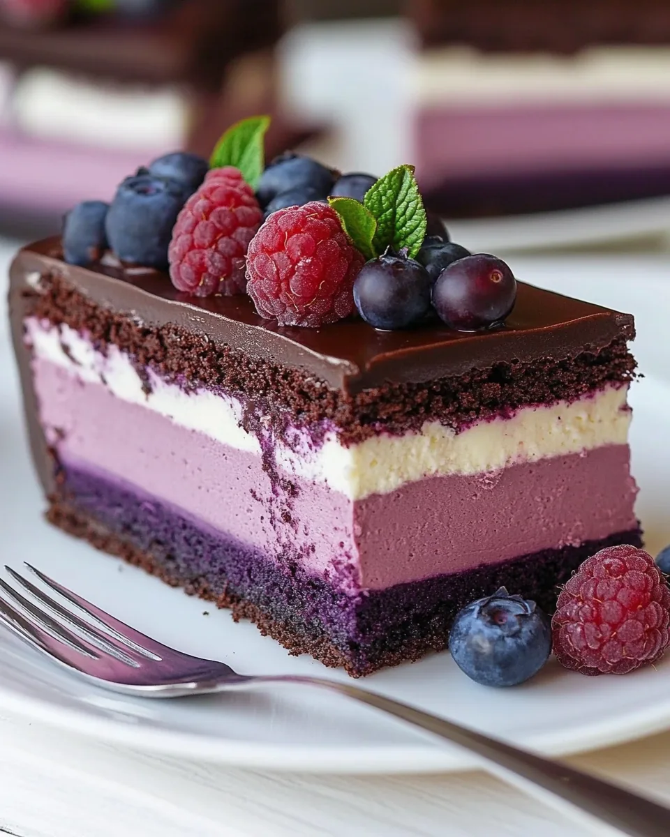 Blueberry Raspberry Chocolate Cake