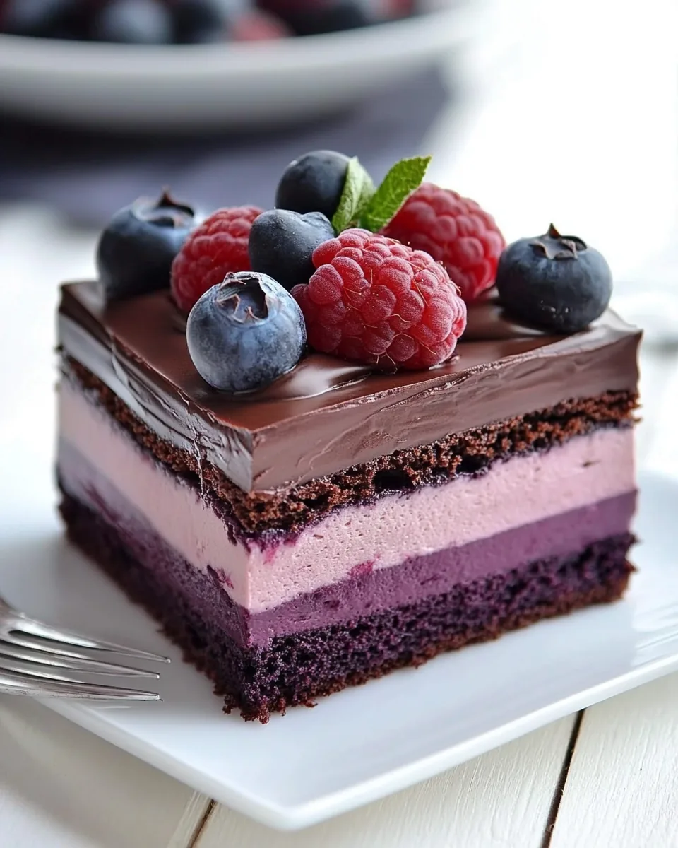 Blueberry Raspberry Chocolate Cake