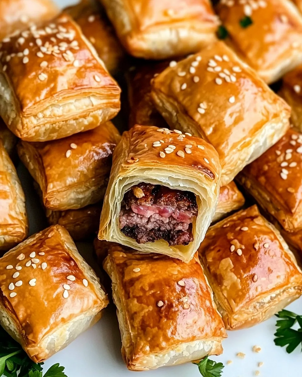 Burger Puff Pastry Bites