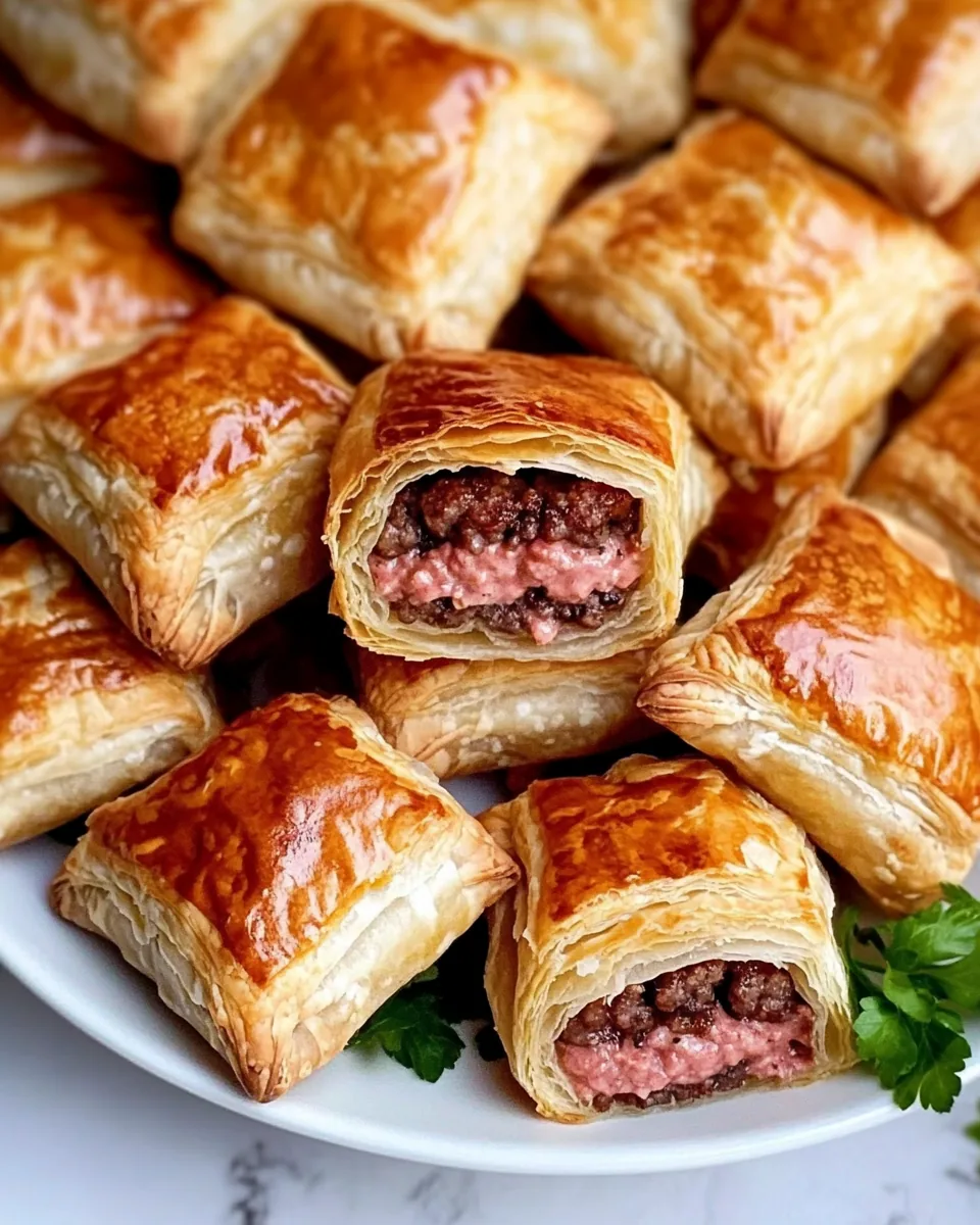 Burger Puff Pastry Bites