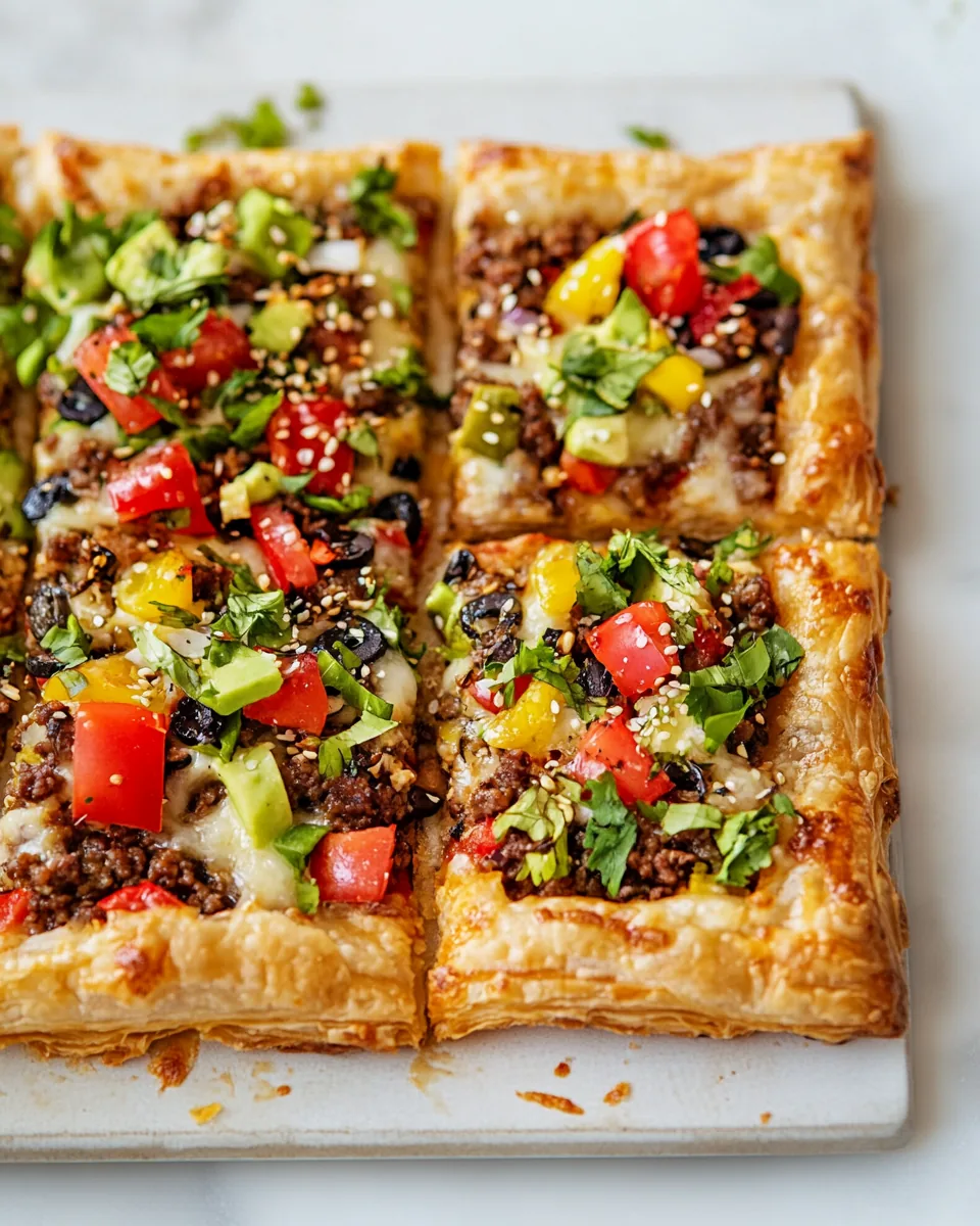 Cheeseburger Puff Pastry Pizza