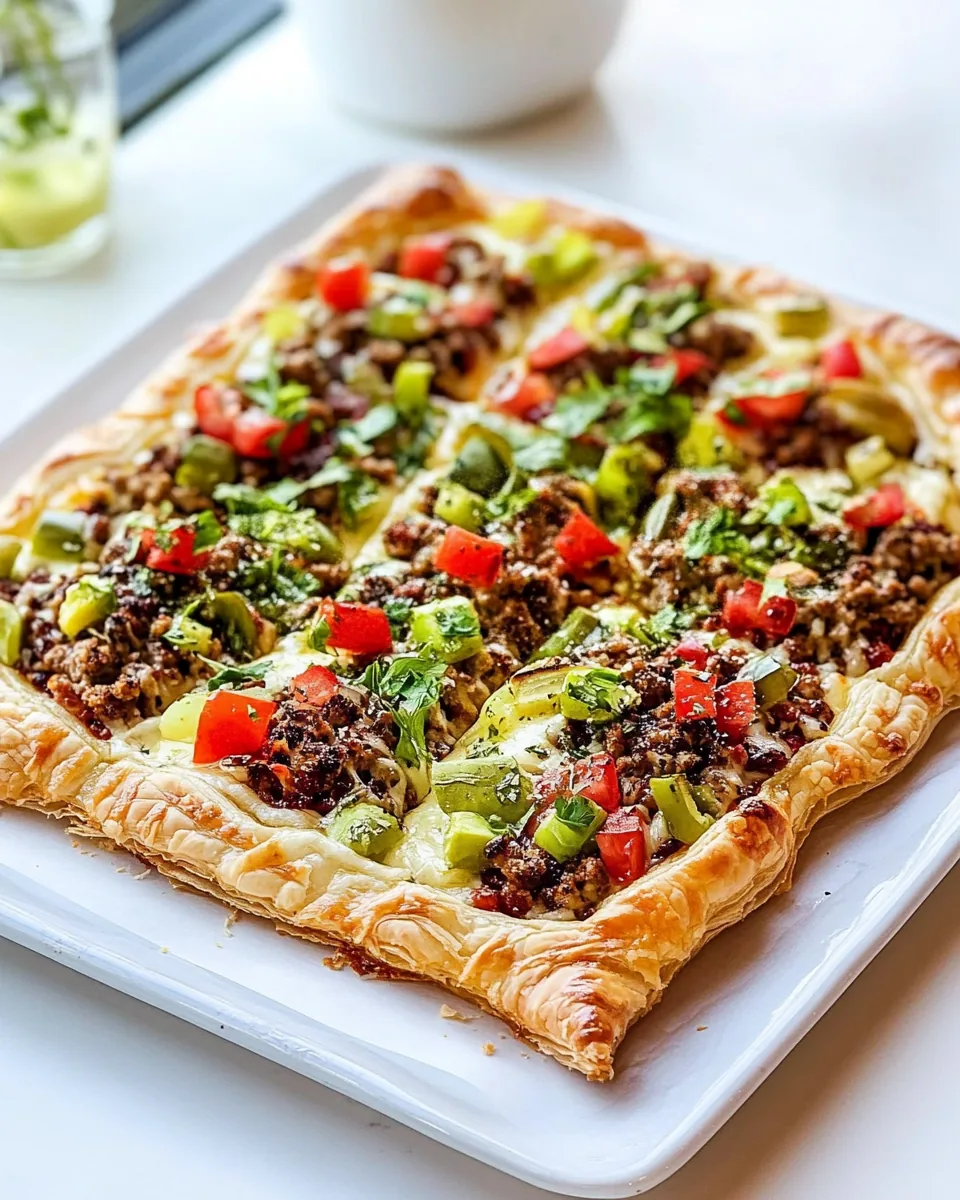 Cheeseburger Puff Pastry Pizza