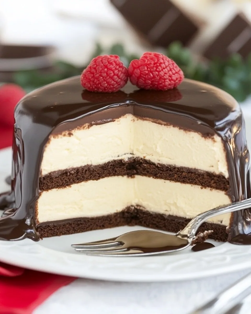 Cheesecake Filled Chocolate Cake