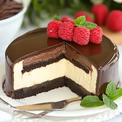 Cheesecake Filled Chocolate Cake